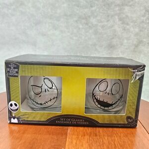Disney Nightmare Before‎ Christmas Jack Skellington Glasses Tumblers Set of 2
